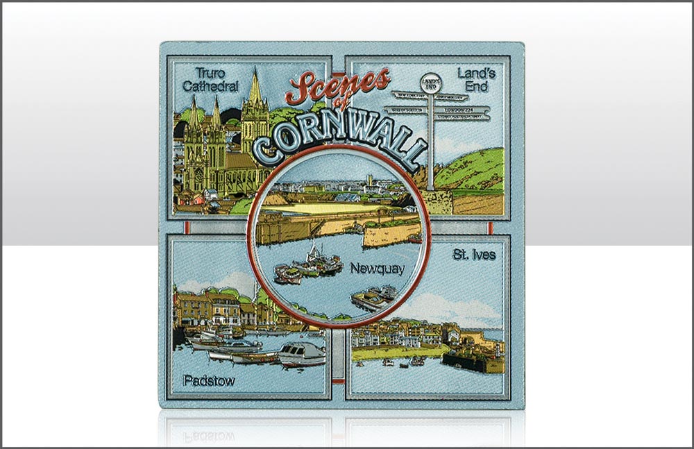 Foil Magnet Scenes Of Cornwall Turquoise