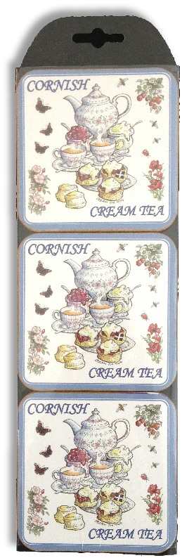 Pack of Six Cornish Cream Tea Coasters