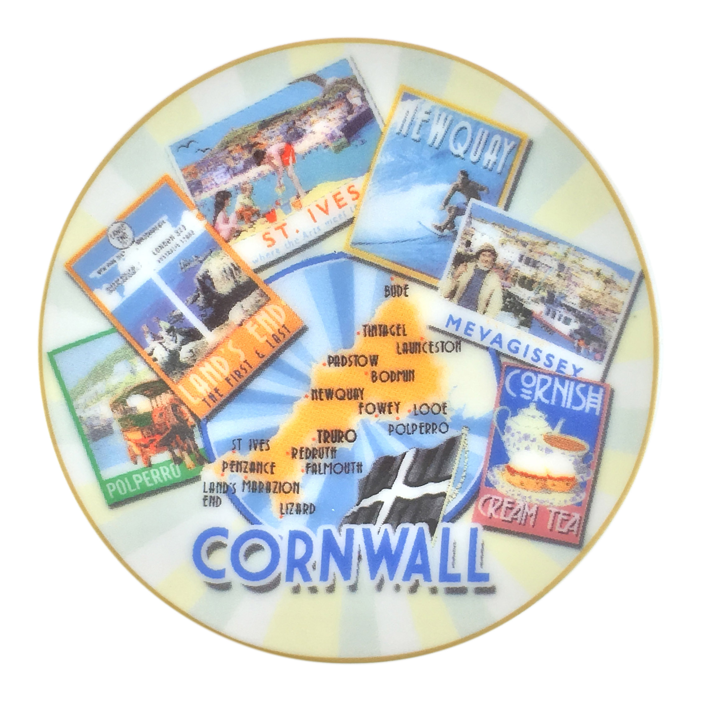 Cornwall Poster Scenes Mini Plate Magnet
