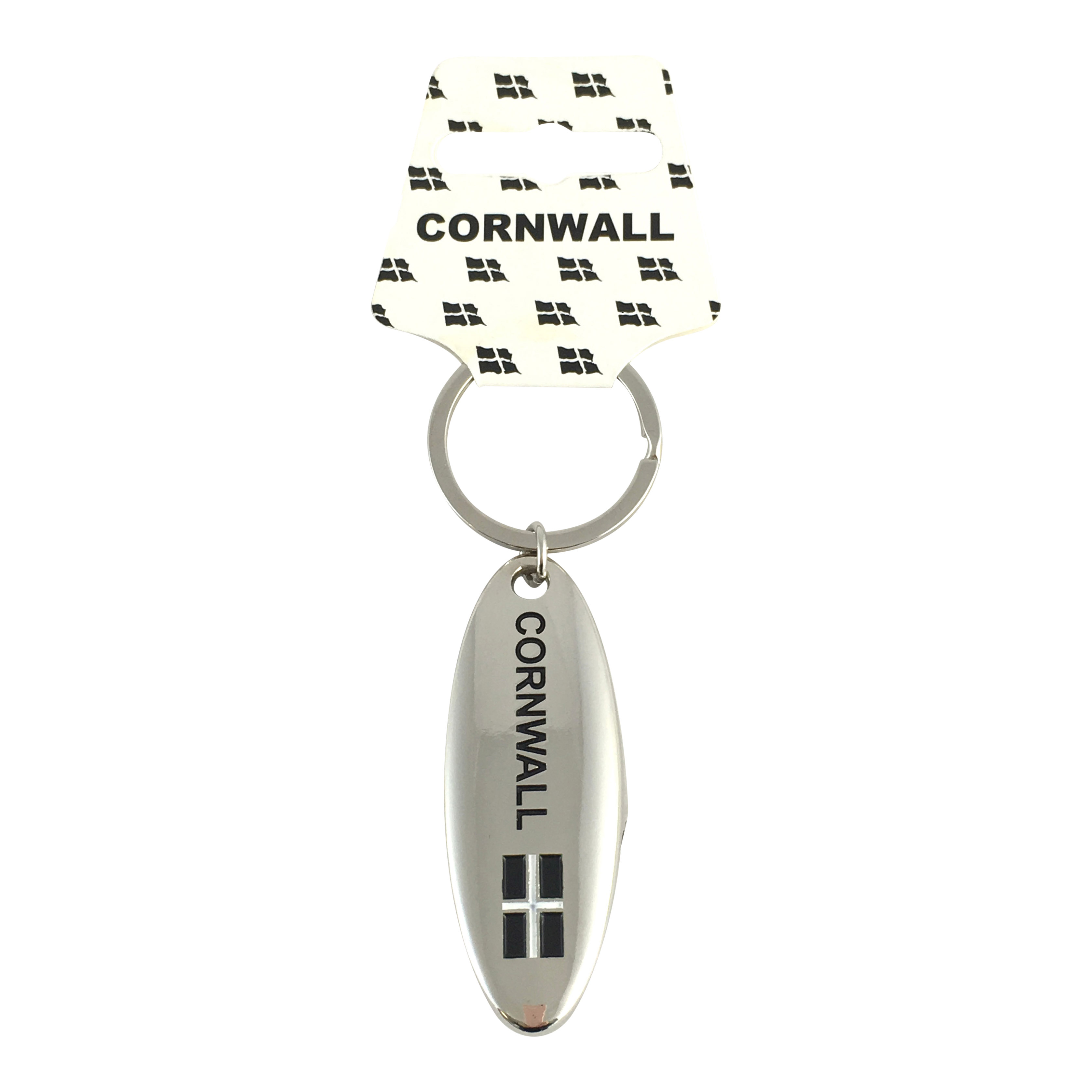 Cornwall Oval Bottle Opener Metal Keyring
