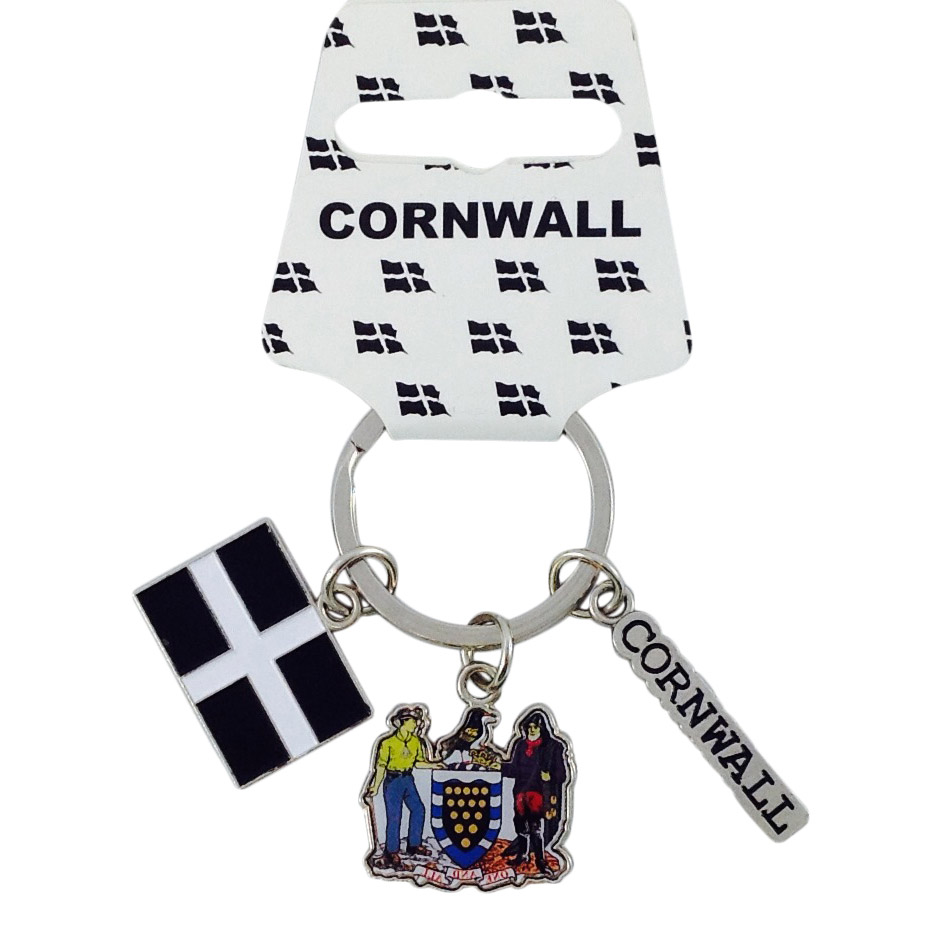 Cornwall Crest Charms Metal Keyring