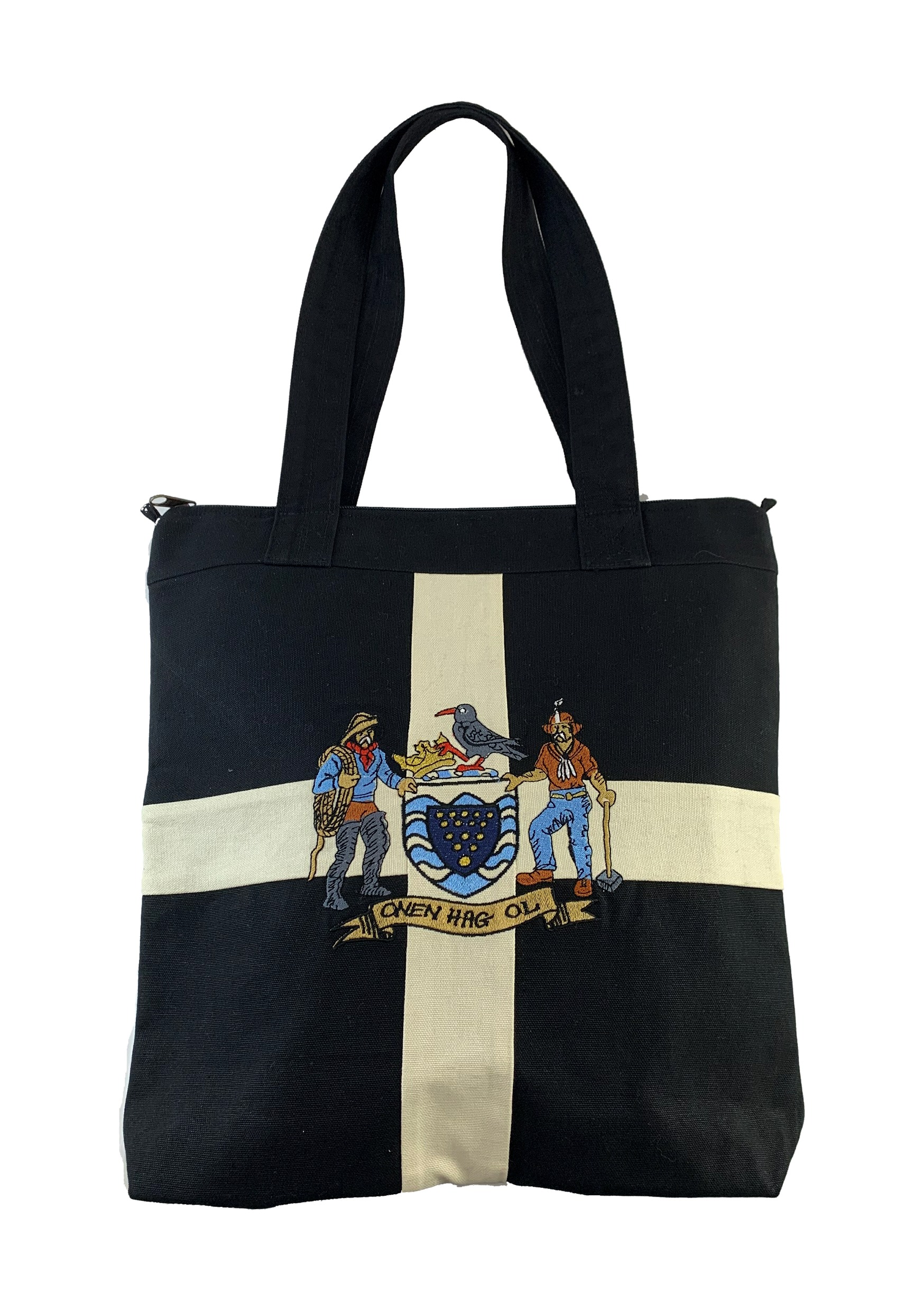 Cornwall Flag and Crest Tote/Shopping Bag