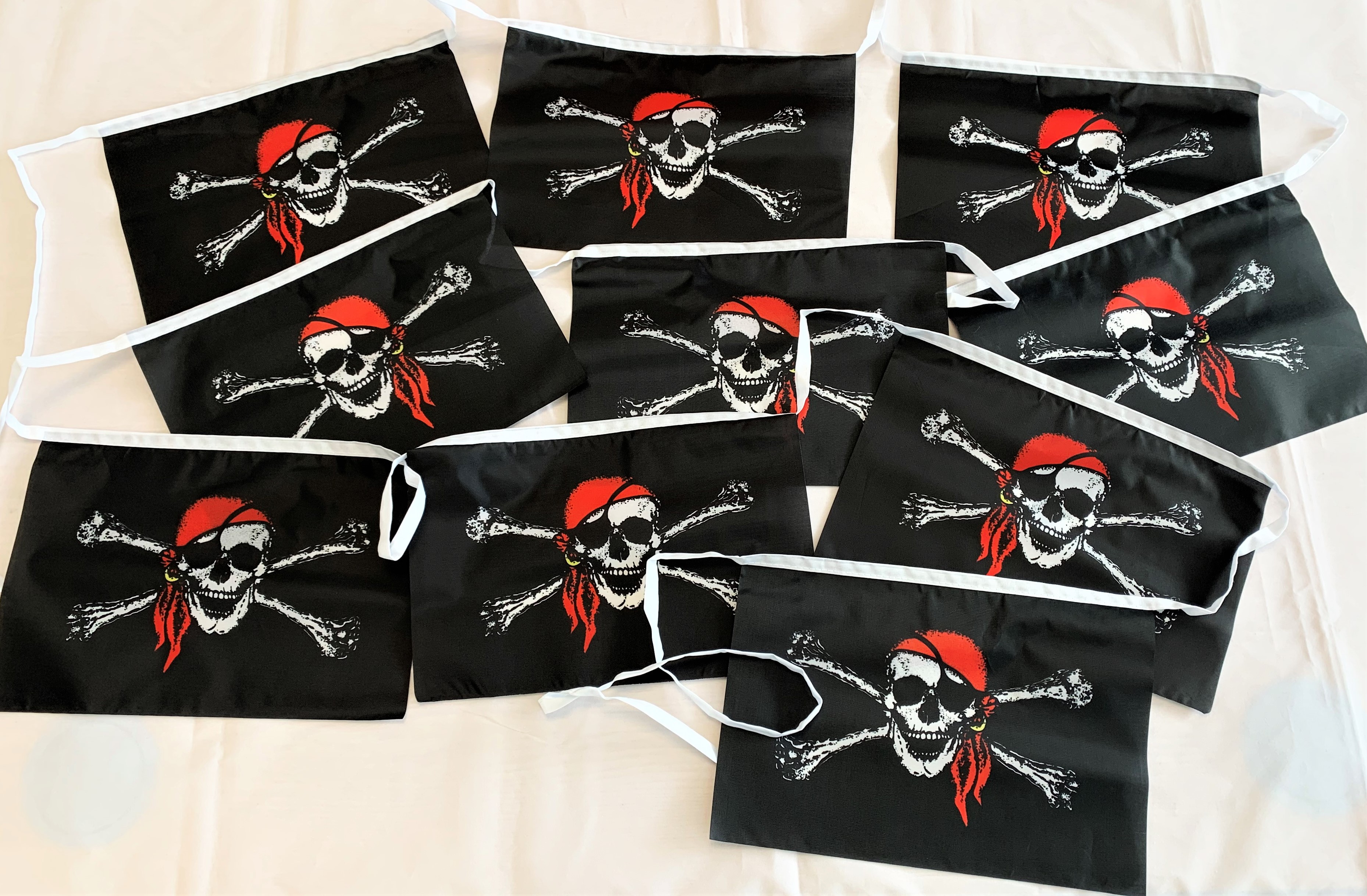 Pirate Flag Fabric Bunting 12ft