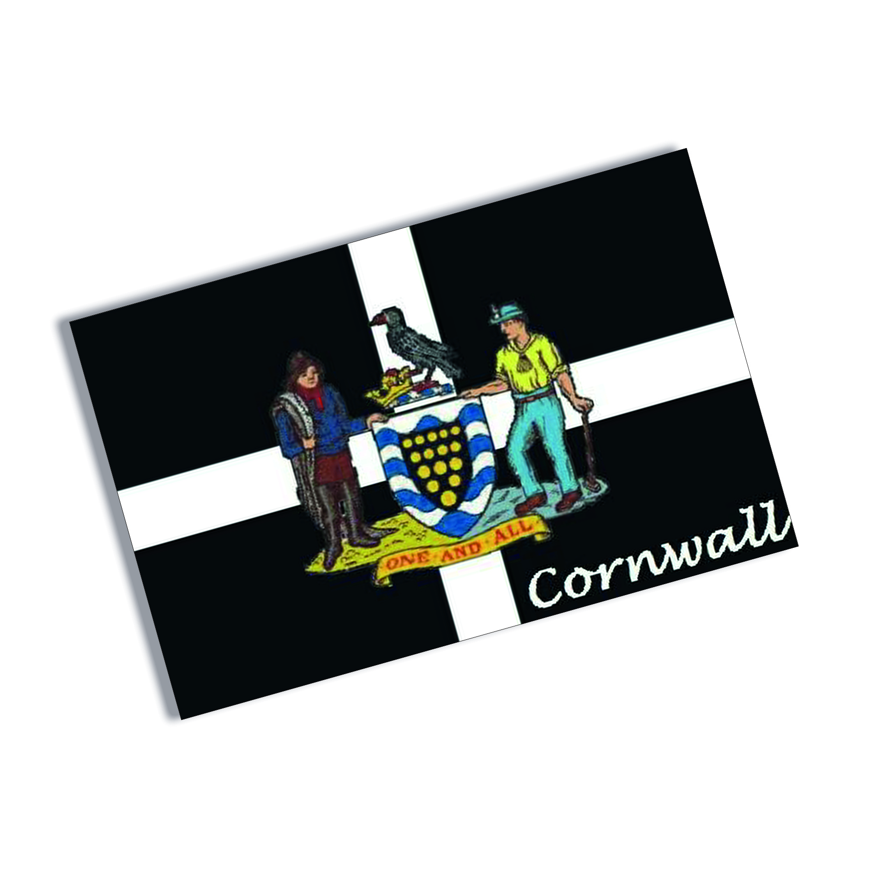 Tin Plate Magnet Cornwall Flag and Crest