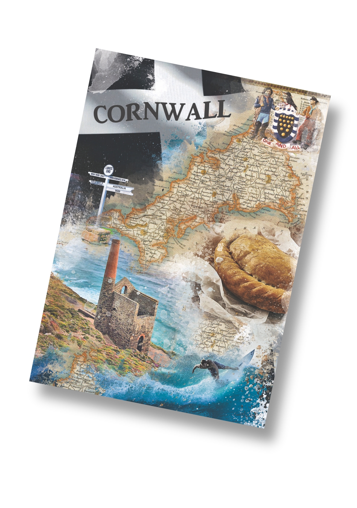 Tin Plate Magnet Cornwall Collage
