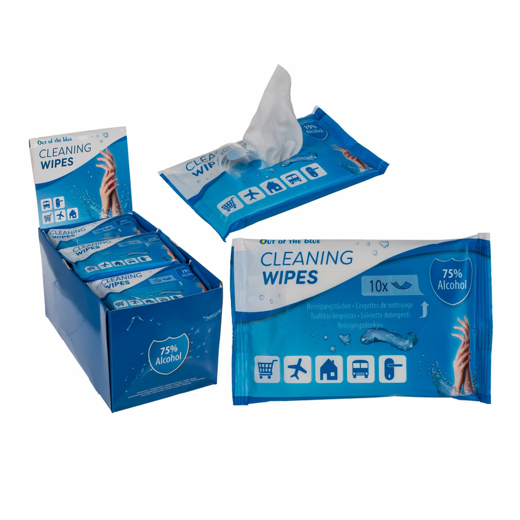 Pack of 10 Antibacterial Hand Wipes