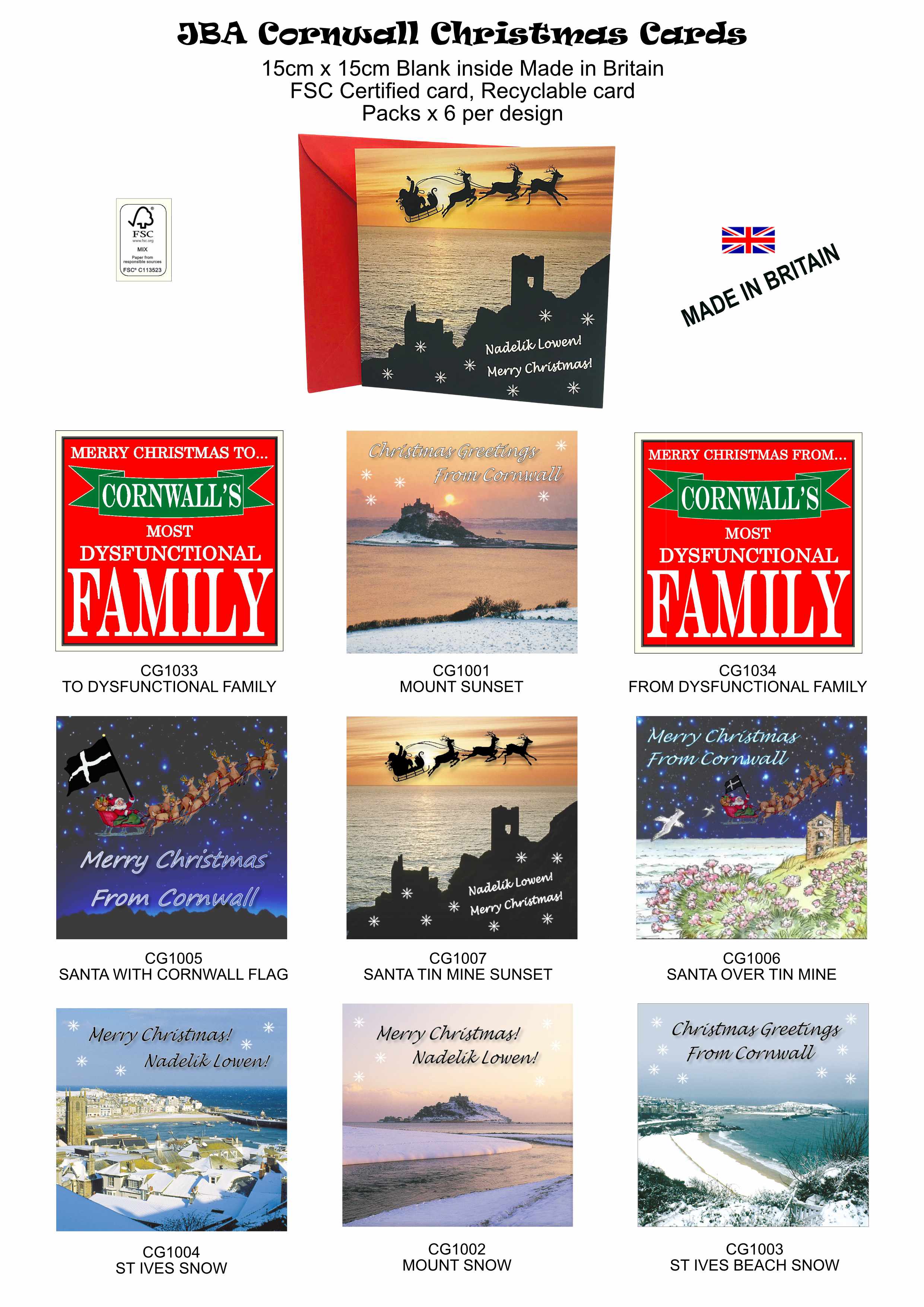 Cornwall Christmas Cards